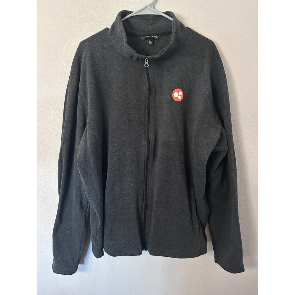 Port Authority size 2XL Microfleece Jacket in‎ charcoal grey with a Nourish logo